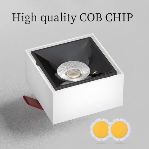 Square dimmable recessed LED spotlights for hotel office home - vue 4 sur 9