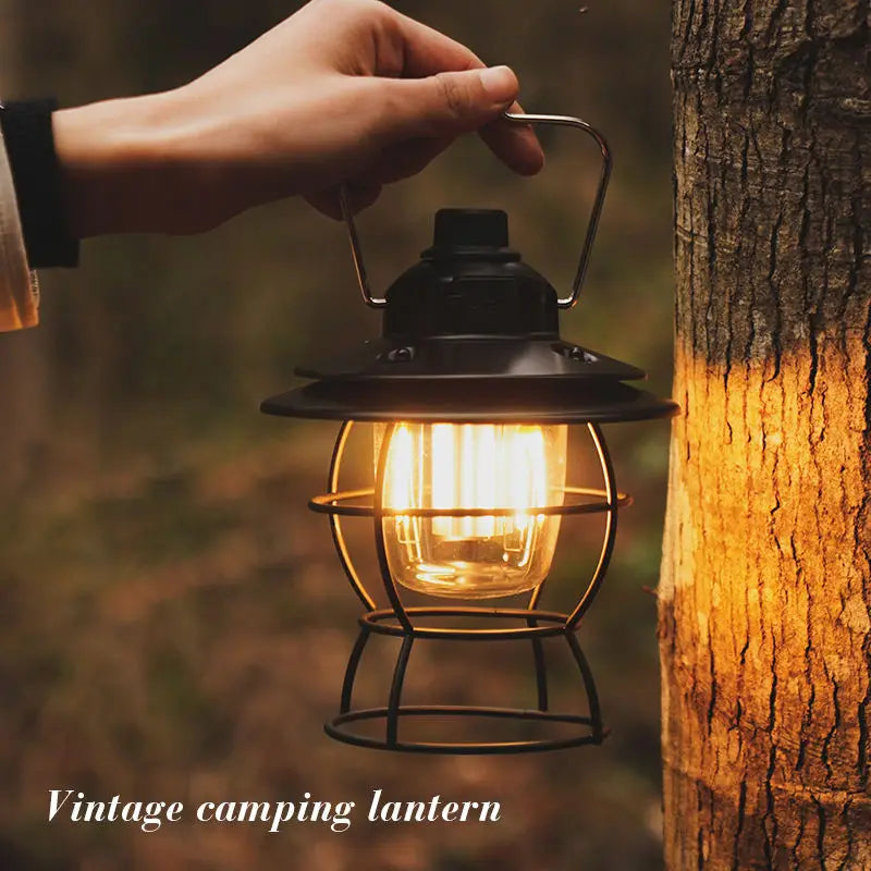 Portable vintage retro lantern for camping and garden