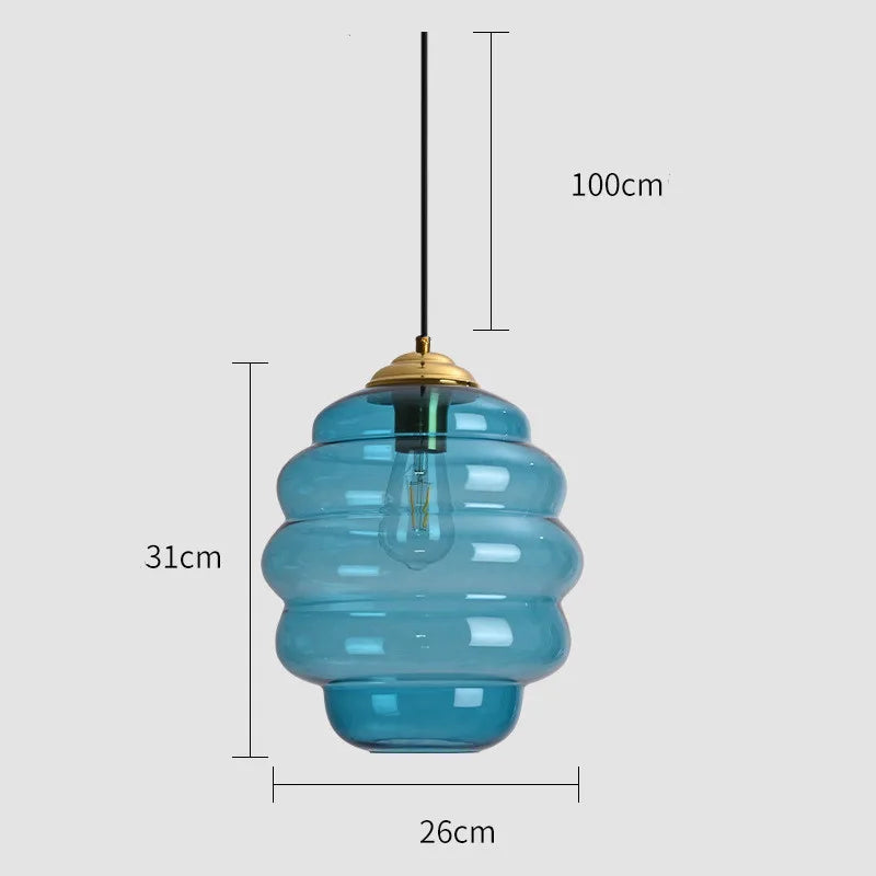 Modern stained glass pendant light for interior decoration - vue 14 sur 24