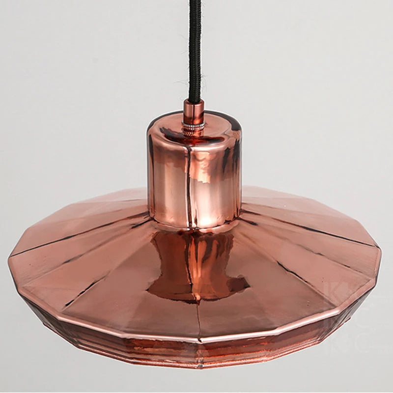 Rose gold glass pendant light for kitchen and restaurant - vue 10 sur 10
