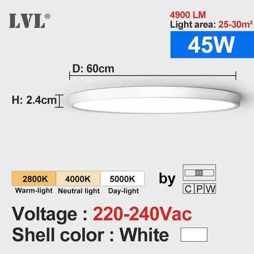 Modern square flat ceiling light in gold wood for interior - vue 10 sur 16