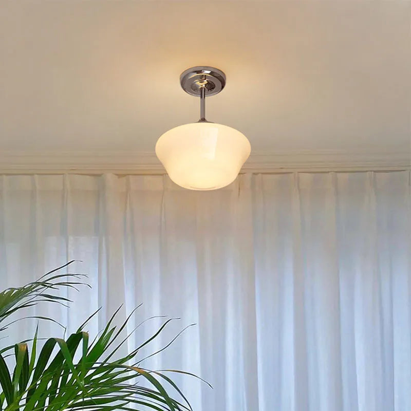 Medieval Bauhaus glass ceiling lights for porch and balcony, simple bedroom and hallway chandeliers - vue 5 sur 8