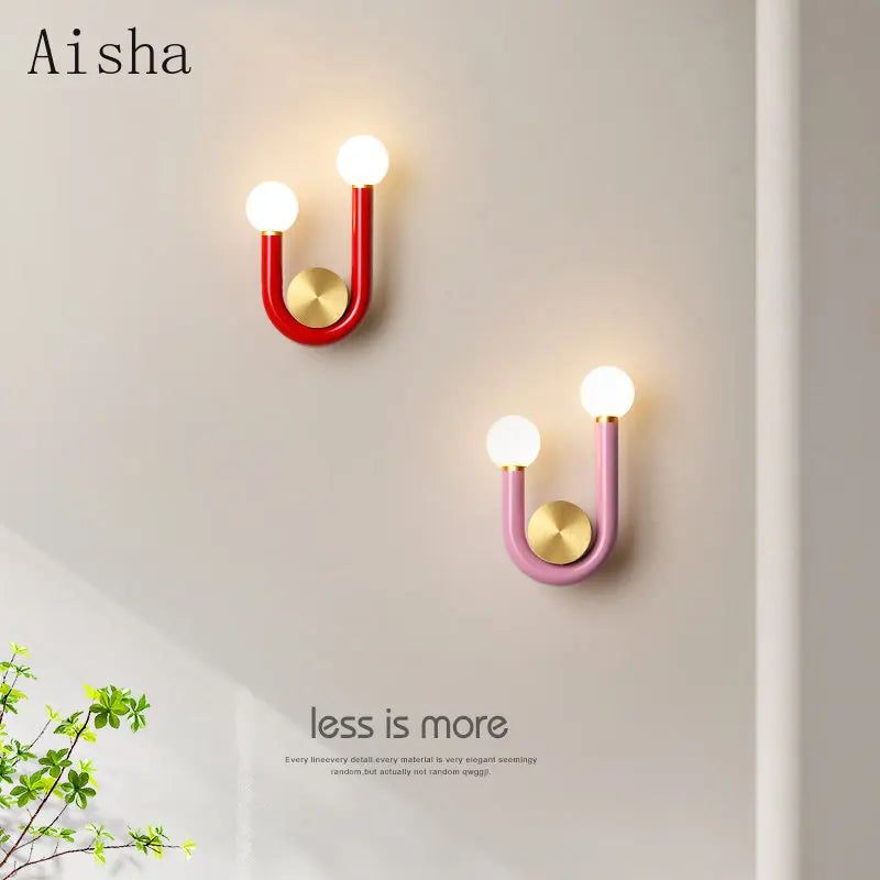 Creative u-shaped LED wall light for children's decor