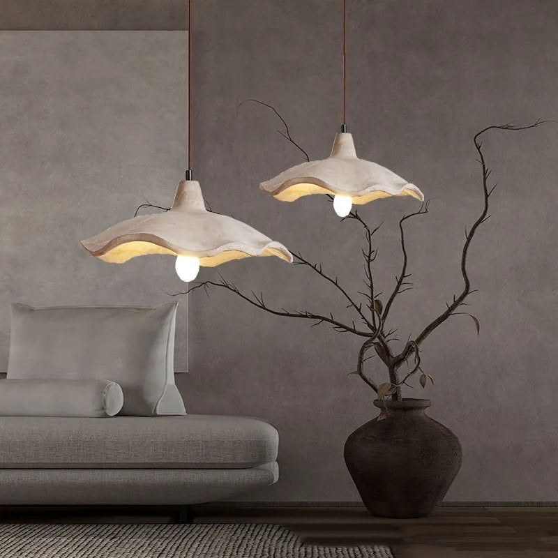 Wabi-sabi cement chandelier for indoor and outdoor decor