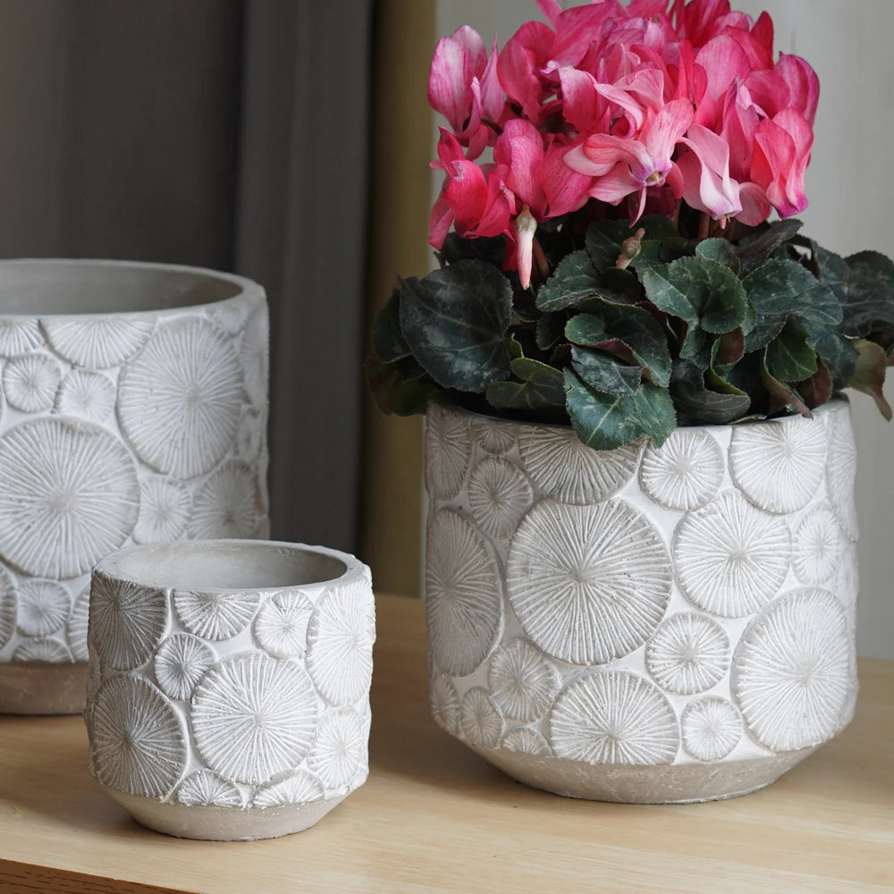 silicone mold for decorative vintage concrete flower pots