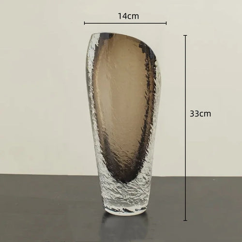 thick glass vase for handmade floral decoration - vue 9 sur 8