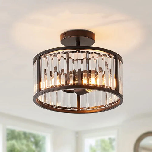 Vintage round chandelier for modern loft interiors - vue 2 sur 9