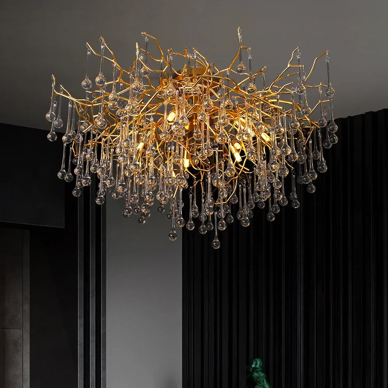 Nordic crystal chandelier with LED lighting for indoor decoration - vue 5 sur 6