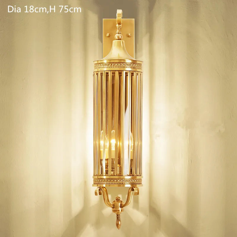 Antique copper outdoor wall light