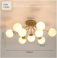 LED glass ball pendant light for restful sleep