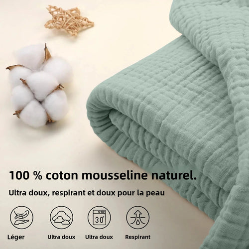 plaid mousseline coton leger style boheme salon chambre - vue 5 sur 7