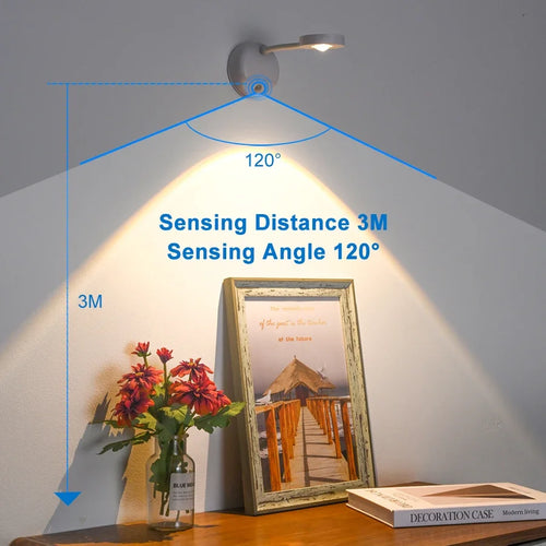 Smart wireless wall light with human detection and dimmable brightness - vue 4 sur 10