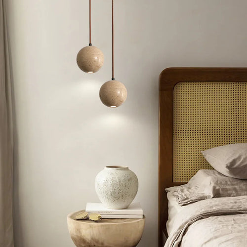 Modern cave stone LED pendant light for interiors - vue 4 sur 7