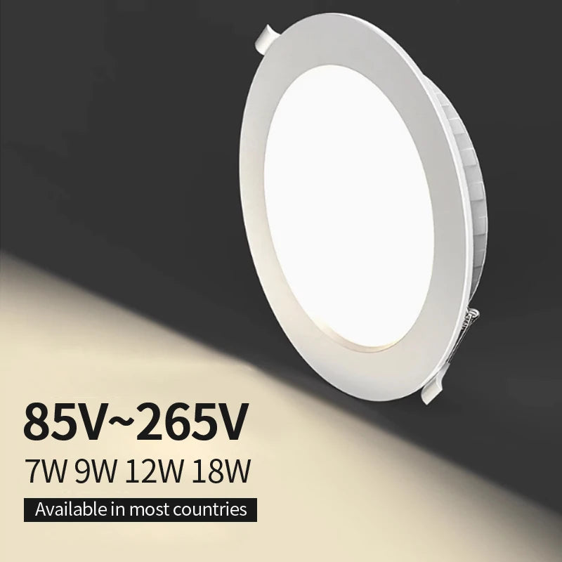 High brightness integrated LED ceiling light with universal voltage