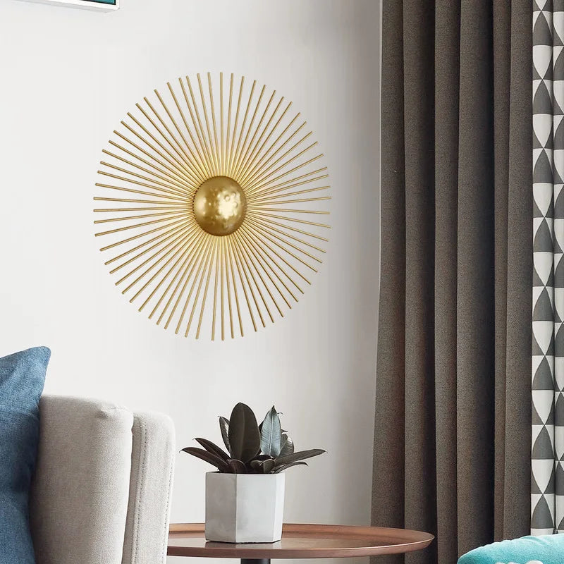 Art deco sun LED wall light for hotel and boutique