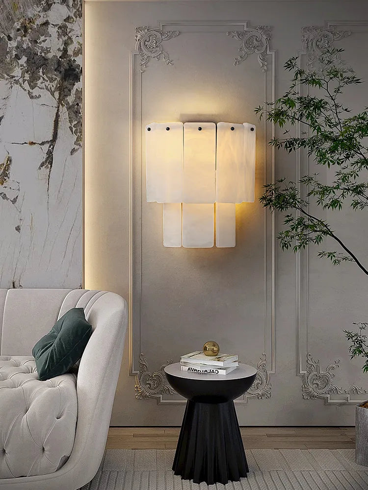 White marble wall light for living room