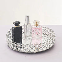 Round glass tray for storage and decoration