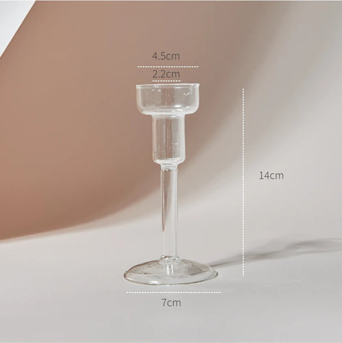Clear glass candleholder modern nordic home decor - vue 15 sur 31