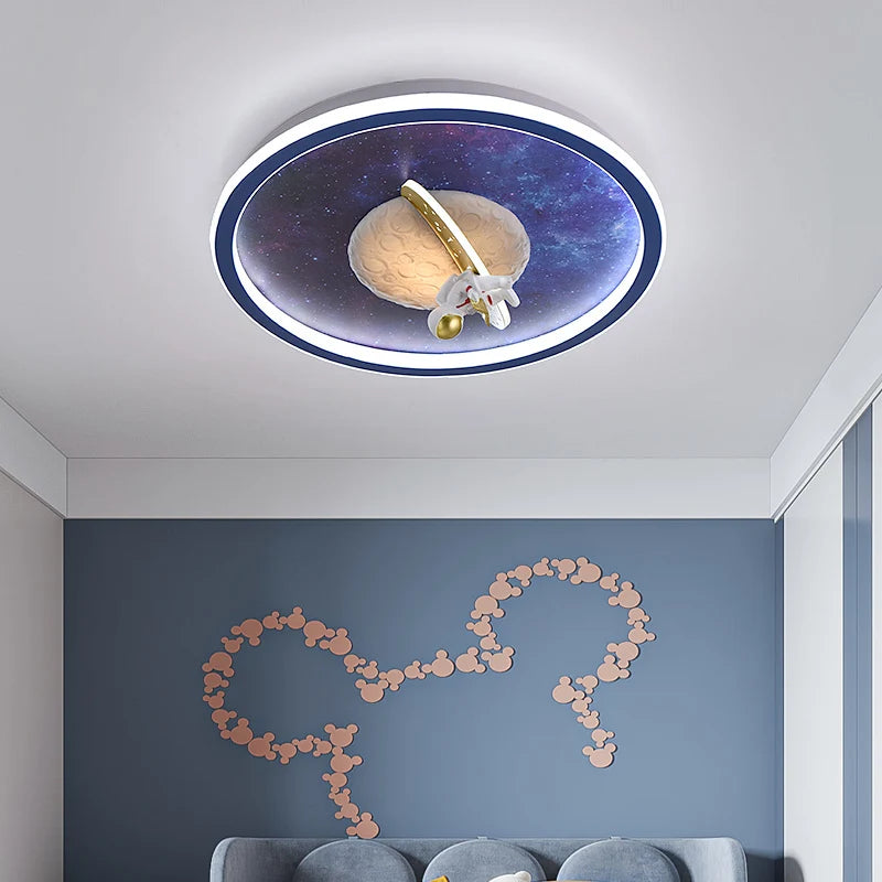 Modern LED ceiling light for children's room with decorative astronaut design