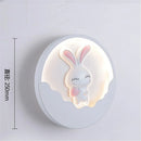 Round LED wall light bear and rabbit for children