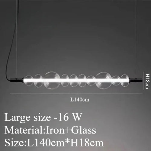 Glass pendant chandelier with LED lights for modern decor - vue 10 sur 9