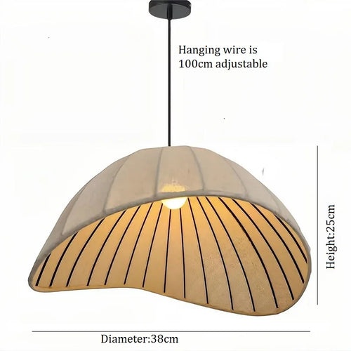 Japanese style fabric ceiling light for elegant lighting - vue 11 sur 11