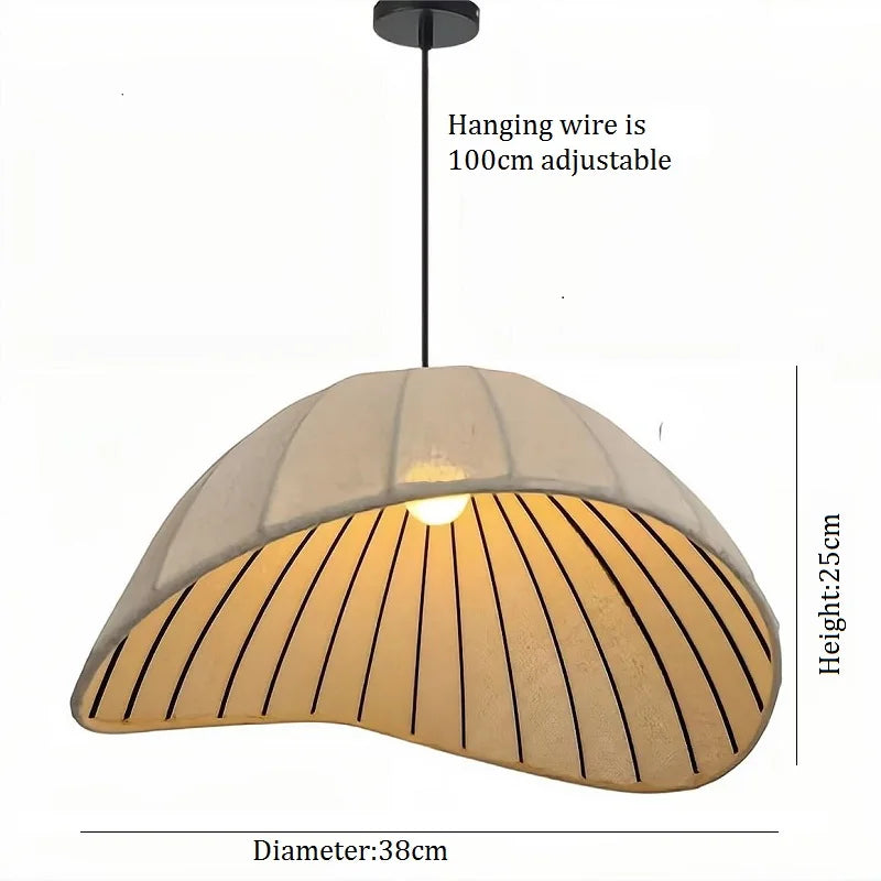 Japanese style fabric ceiling light for elegant lighting - vue 10 sur 11