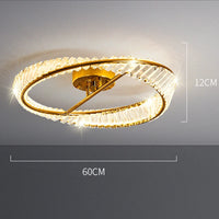 Modern gold chandelier with LED crystal rings