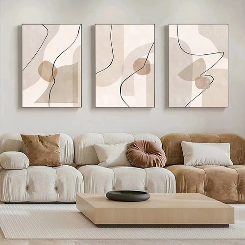 Modern geometric abstract wall art painting for home decor - vue 2 sur 9