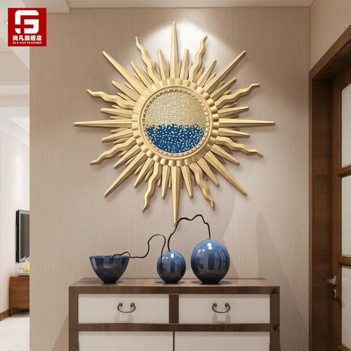 decorative wrought iron sunflower wall mirror - vue 8 sur 12