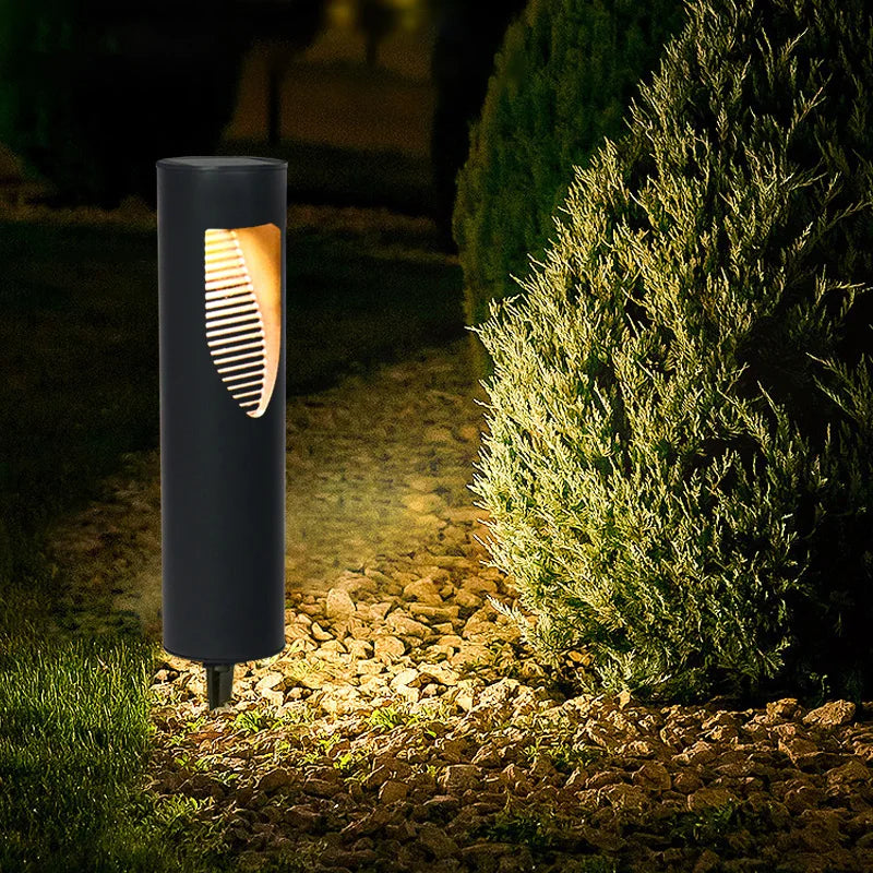 Outdoor solar LED garden lawn light IP65 modern outdoor bollard light - vue 3 sur 9