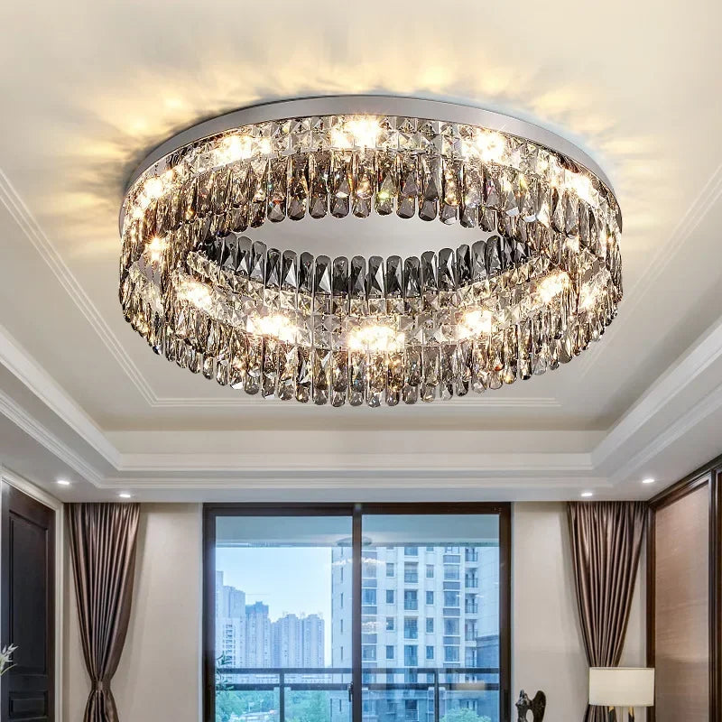 Modern LED crystal chandelier with elegant design for interior décor