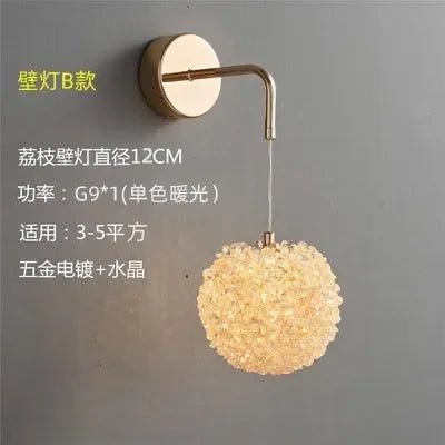 Nordic designer decorative crystal ball wall light