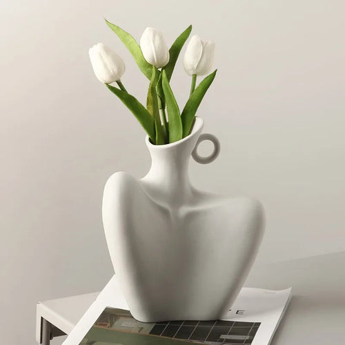 creative ceramic human vase for modern decoration - vue 2 sur 10