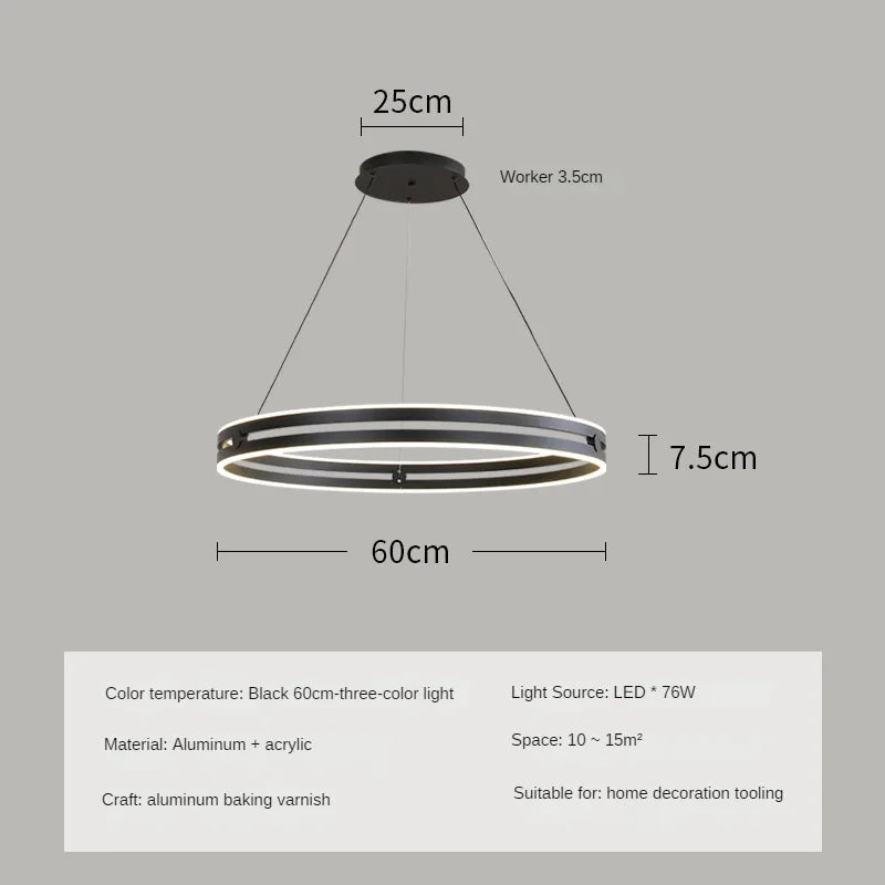 Modern circular chandelier for creative and elegant interior decor - vue 12 sur 15