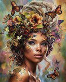 Ethnic girl butterfly flower paint by numbers decorative craft kit