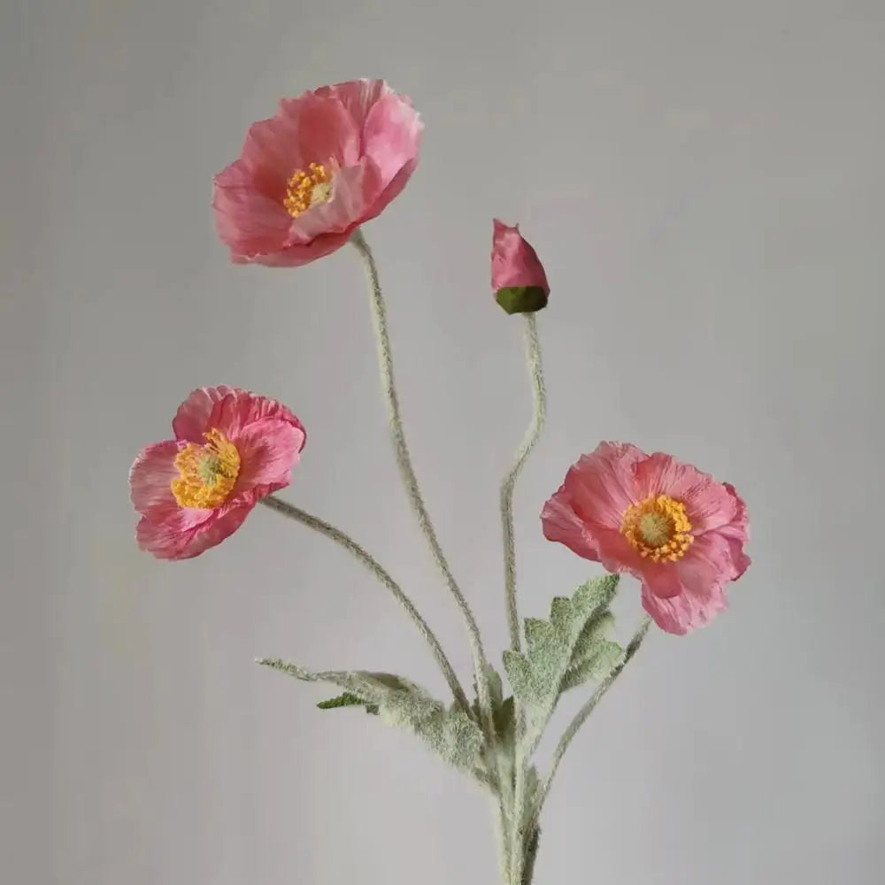 Artificial poppy flower bouquet for home, garden, and party decoration - vue 9 sur 26