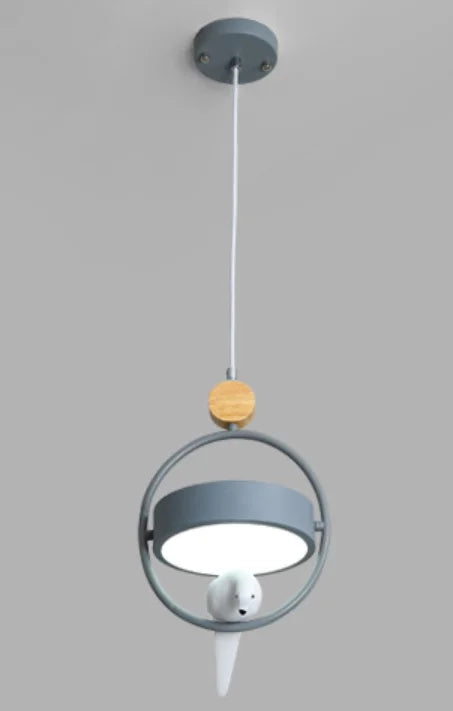 Modern wooden pendant with decorative LED indoor lighting