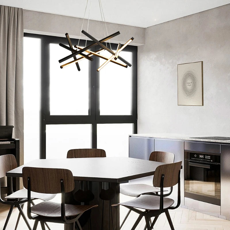 Modern rectangular LED pendant light with elegant design