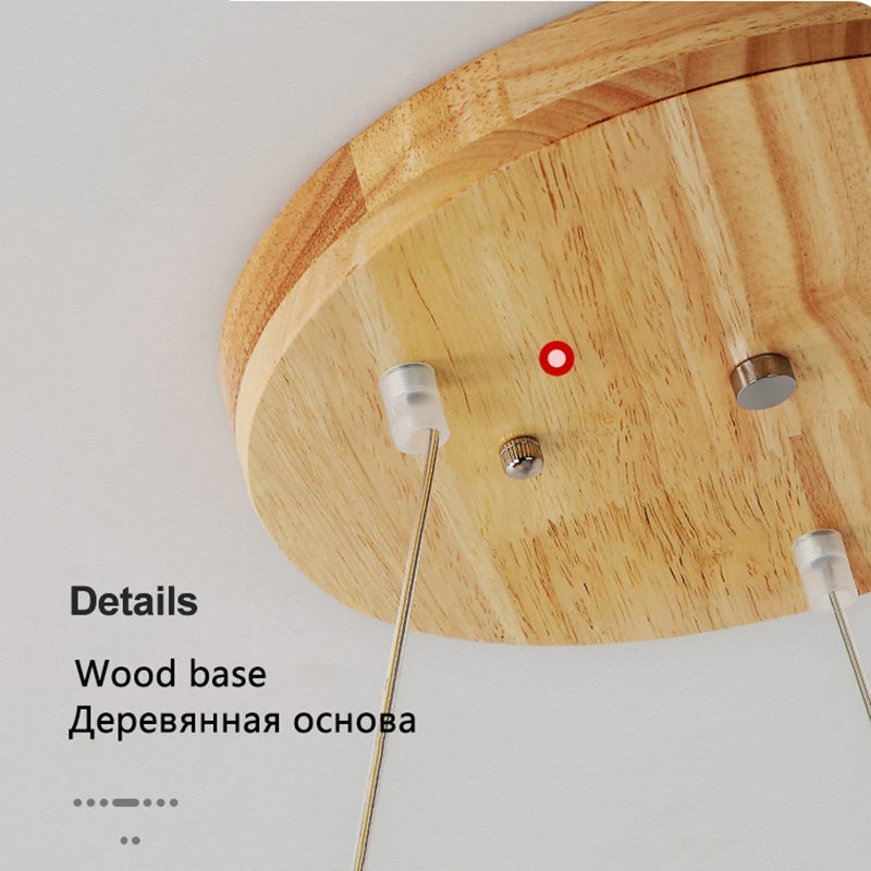 Solid wood airplane pendant light for children - vue 5 sur 8