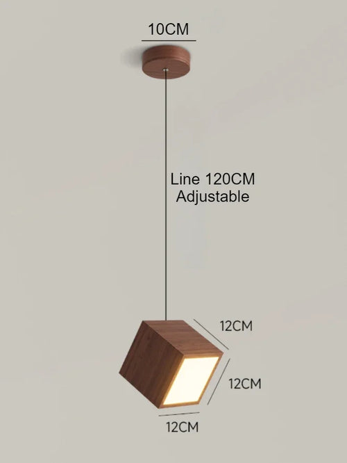 Nordic design creative wooden pendant light for home decor - vue 8 sur 10