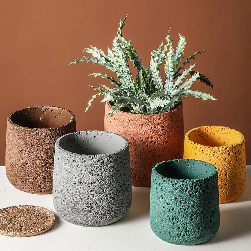 modern cement flower pot for indoor and outdoor decoration
