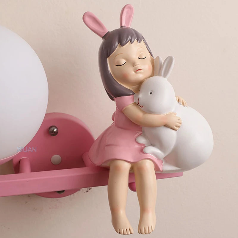 Children's wall light with princess, horse and rabbit motifs - vue 6 sur 23