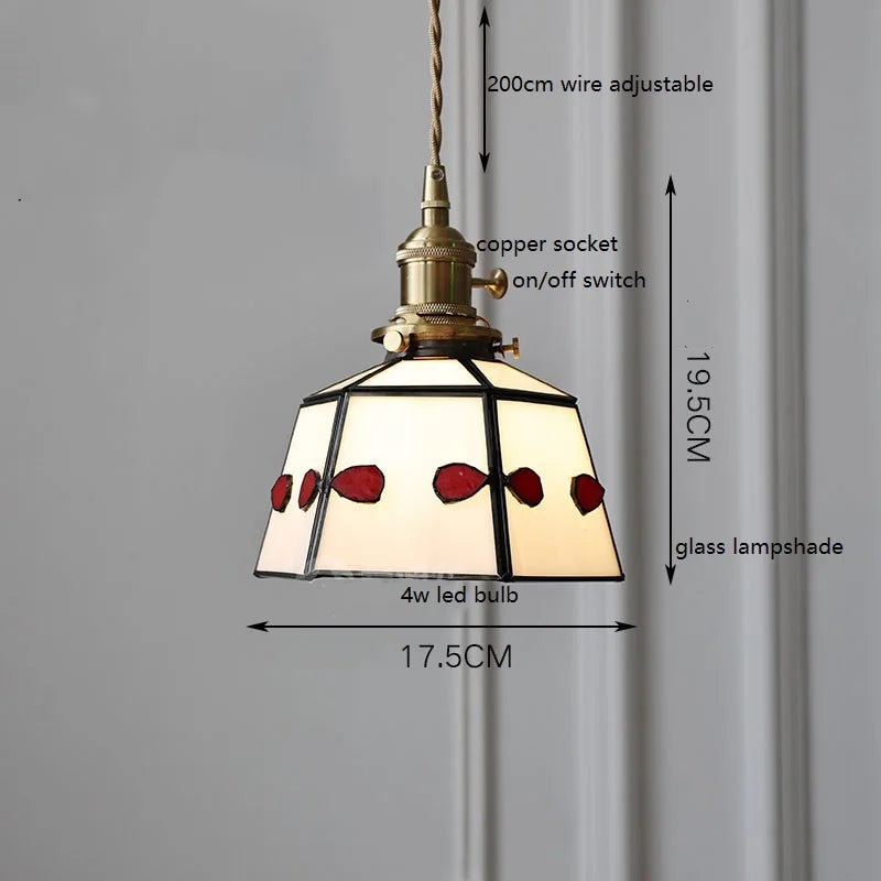 Nordic vintage handheld lamp with coloured glass and copper - vue 22 sur 29