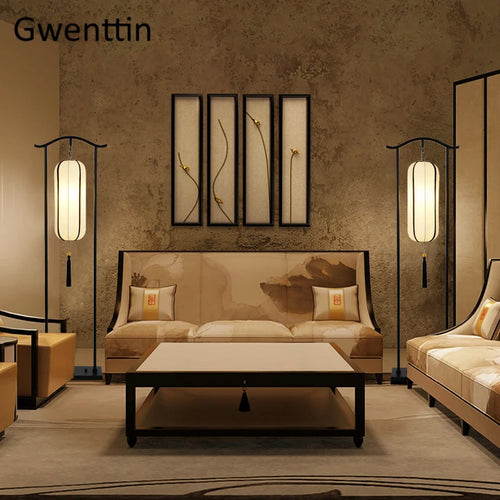 Classic fabric floor lamp for interior decoration - vue 3 sur 13