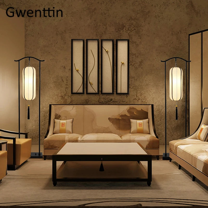 Classic fabric floor lamp for interior decoration