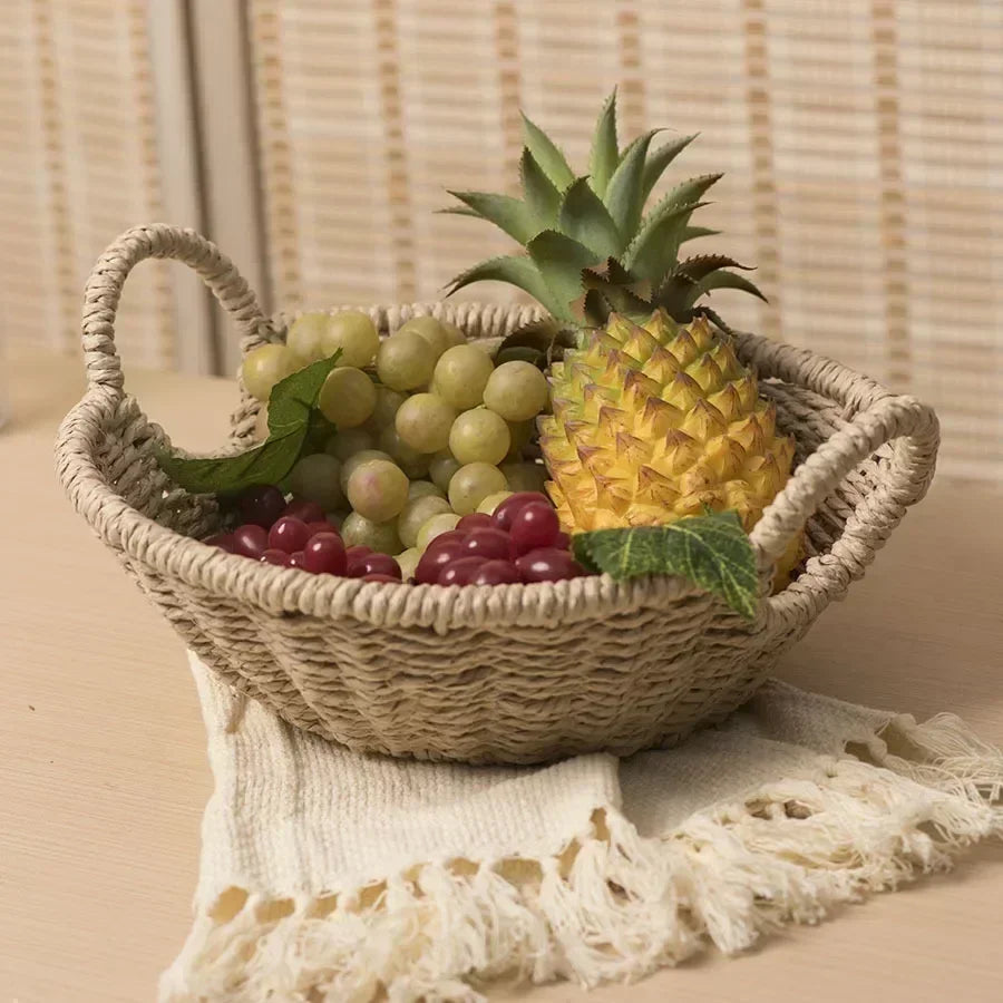 eco-friendly storage basket made of paper rope and rattan