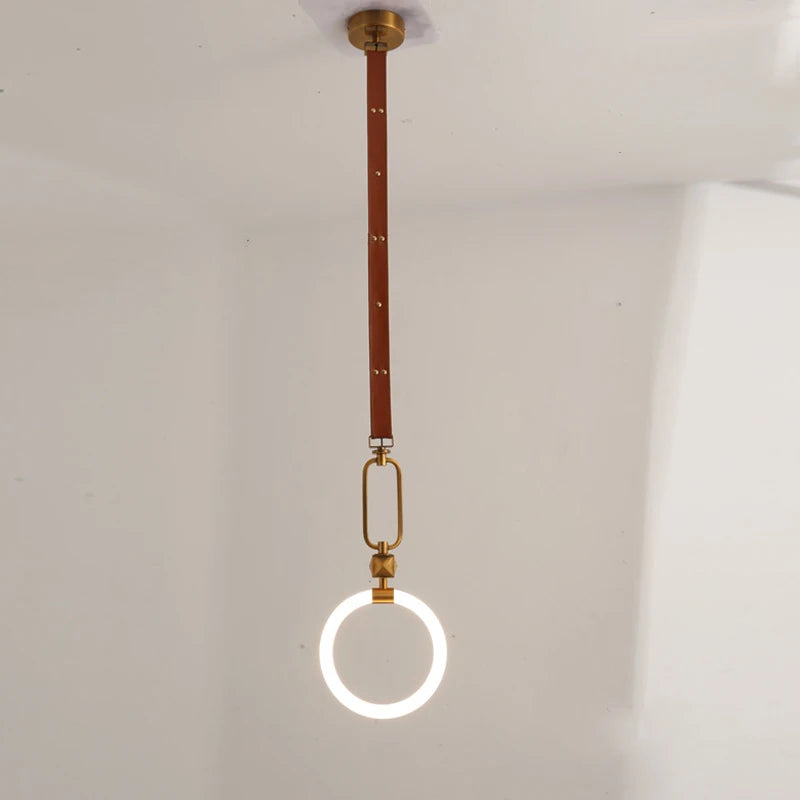 Nordic style simple ring LED ceiling pendant light for indoor spaces