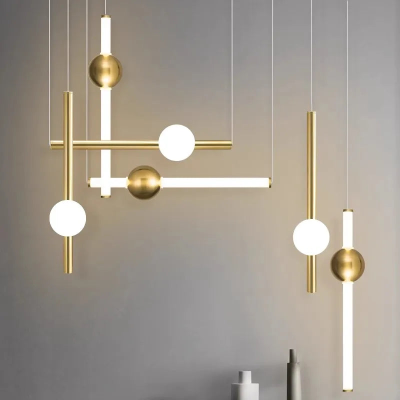 modern horizontal pendant lights for dining table