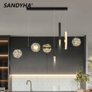 Modern LED gypsophila glass chandelier with remote dimming for interior décor